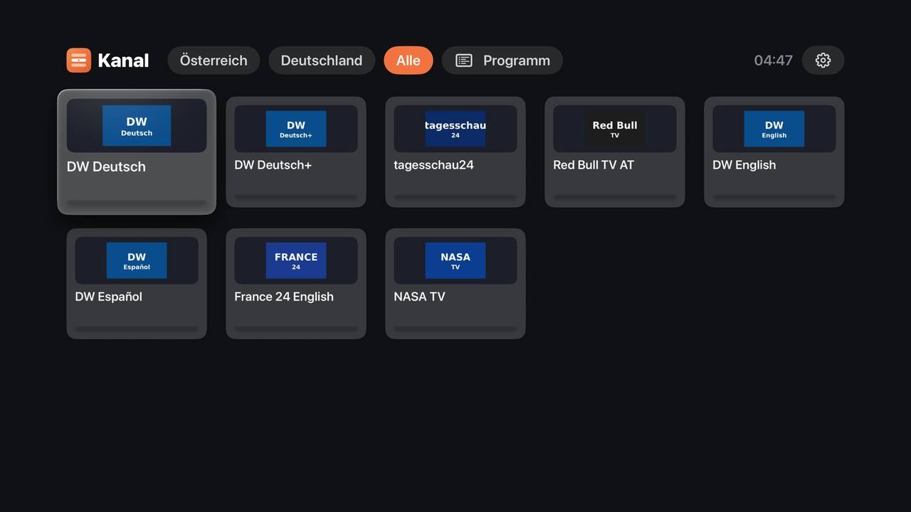 Kanal auf dem Fernseher: Senderliste mit Logos und Programmführer